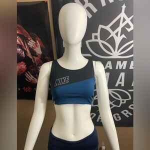 Rare Nike Fitness Sports Bra Size Medium Black Blue Gray
